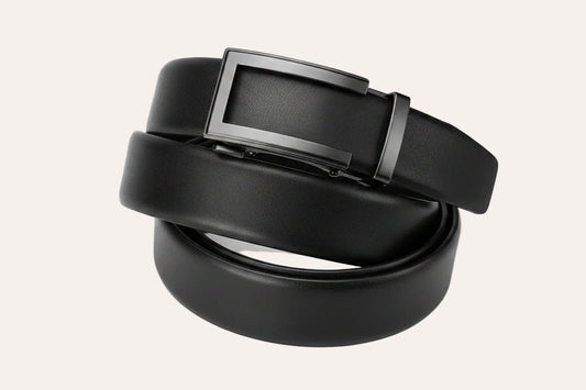 Le Marcel — Ceinture cuir homme boucle automatique noire mat