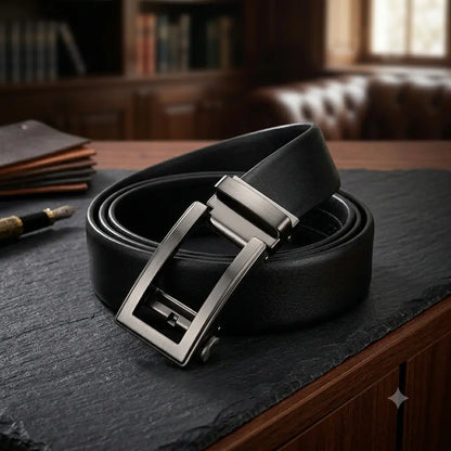 Le Marcel — Ceinture cuir homme noir mat style discret