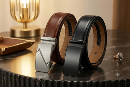 Le Clément — Ceinture cuir homme marron boucle automatique