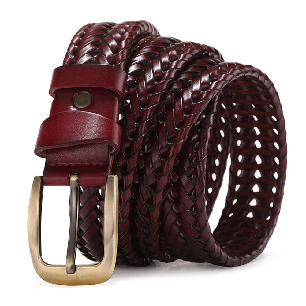 La Léa — Détail boucle dorée vintage cuir tressé