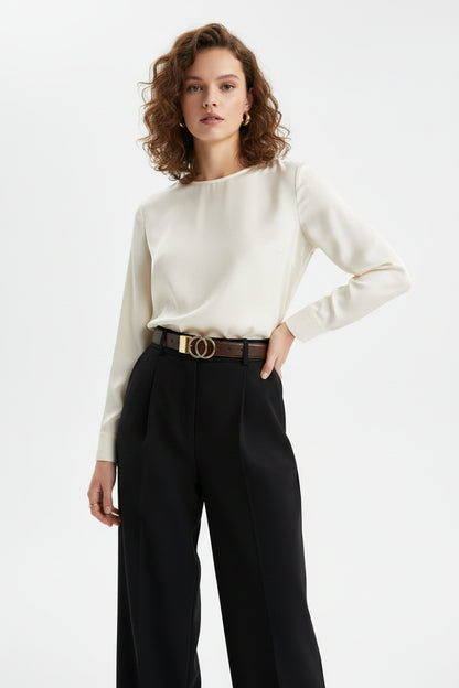 La Juliette — Ceinture cuir réversible noir femme