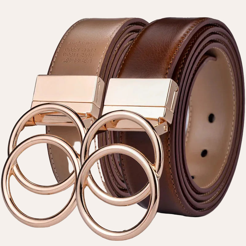 La Juliette — Ceinture cuir réversible femme, vue portée