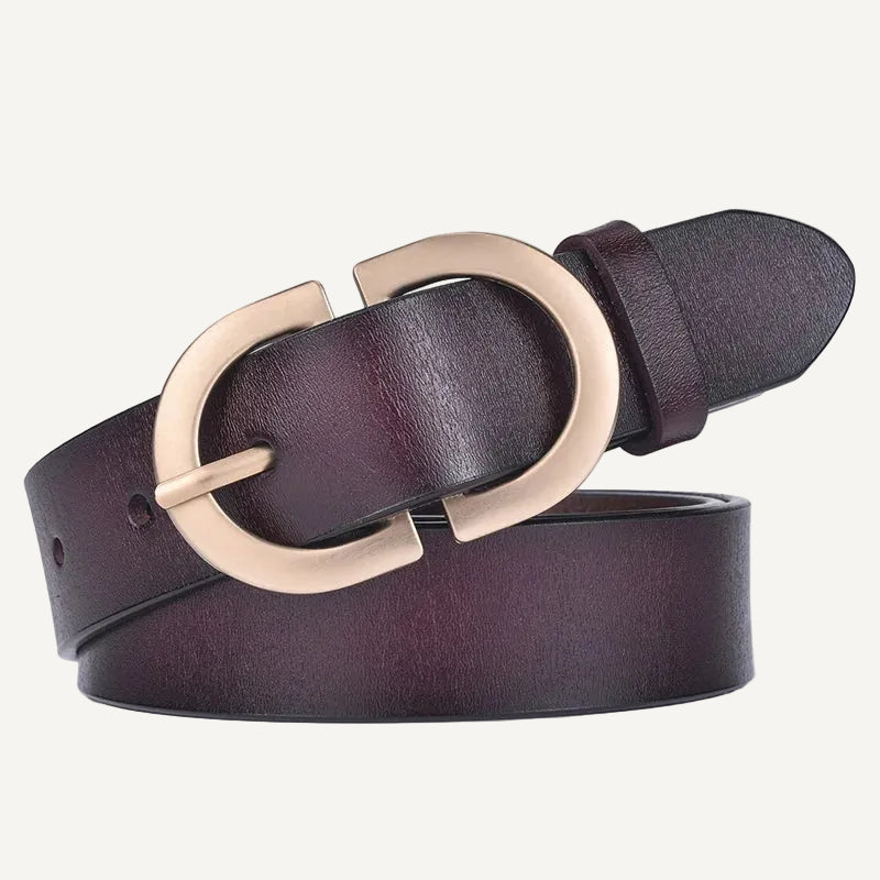 La Chloé — Détail boucle dorée ronde cuir femme