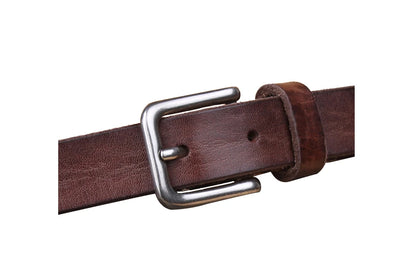 La Diane — Cuir vintage · Boucle argentée carrée