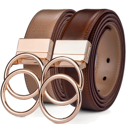 La Juliette — Ceinture cuir réversible marron femme
