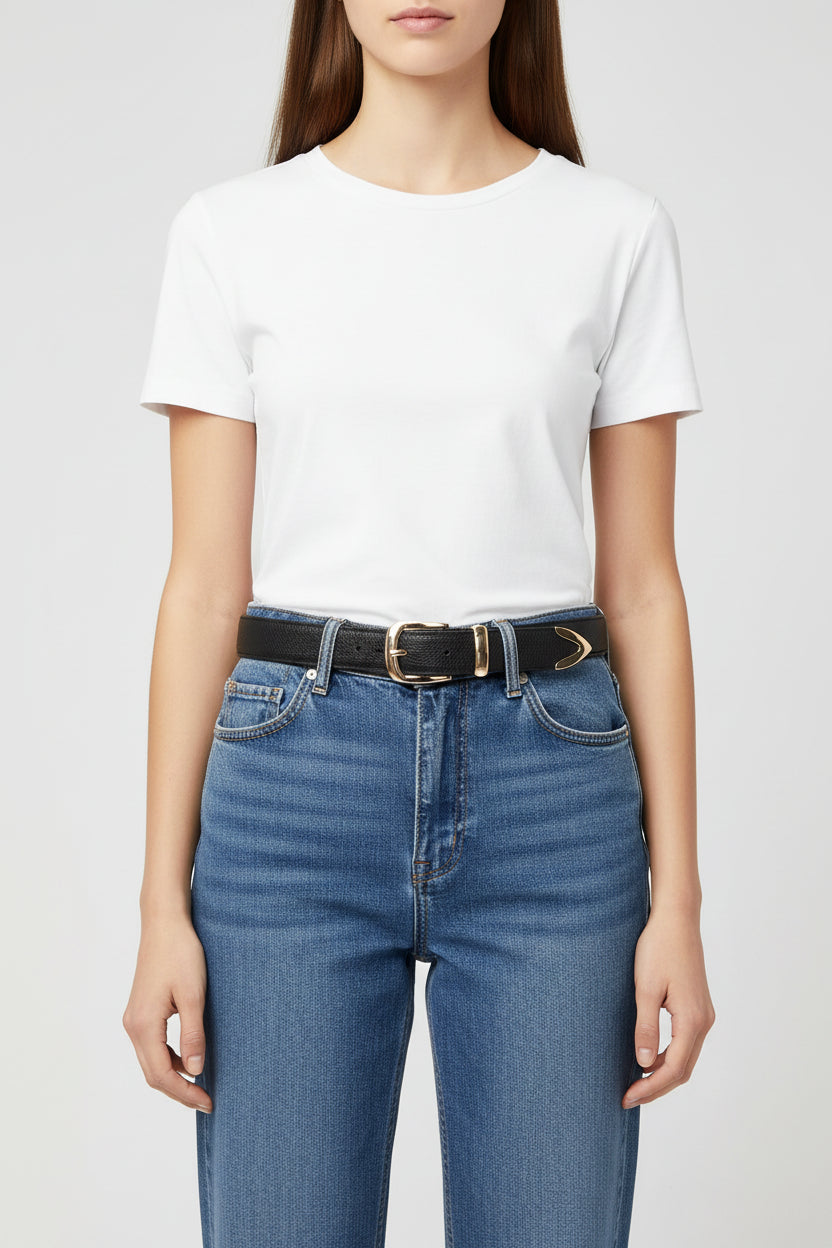 La Camille — Ceinture cuir femme portée