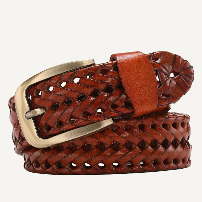 La Léa — Ceinture cuir tressé femme vue complète
