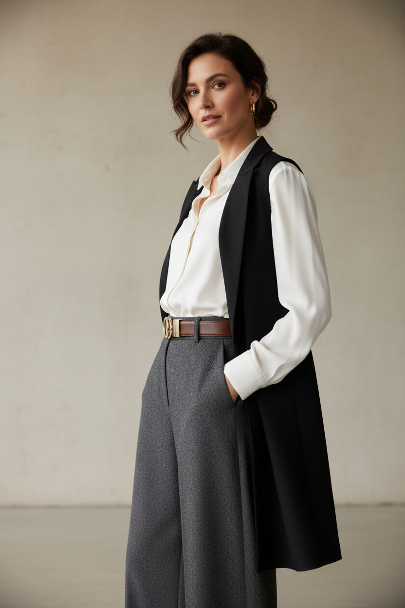 La Juliette — Ceinture cuir réversible portée