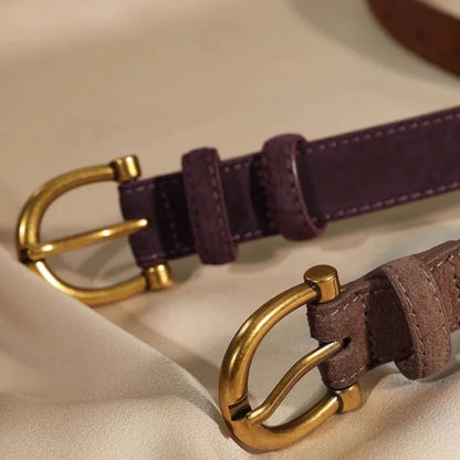 La Élise — Détail texture suédé cuir véritable