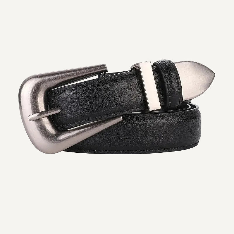 La Sophie — Ceinture cuir véritable marron femme