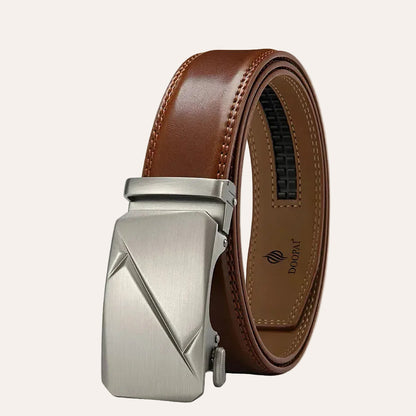 Le Clément — Ceinture cuir homme boucle automatique argentée