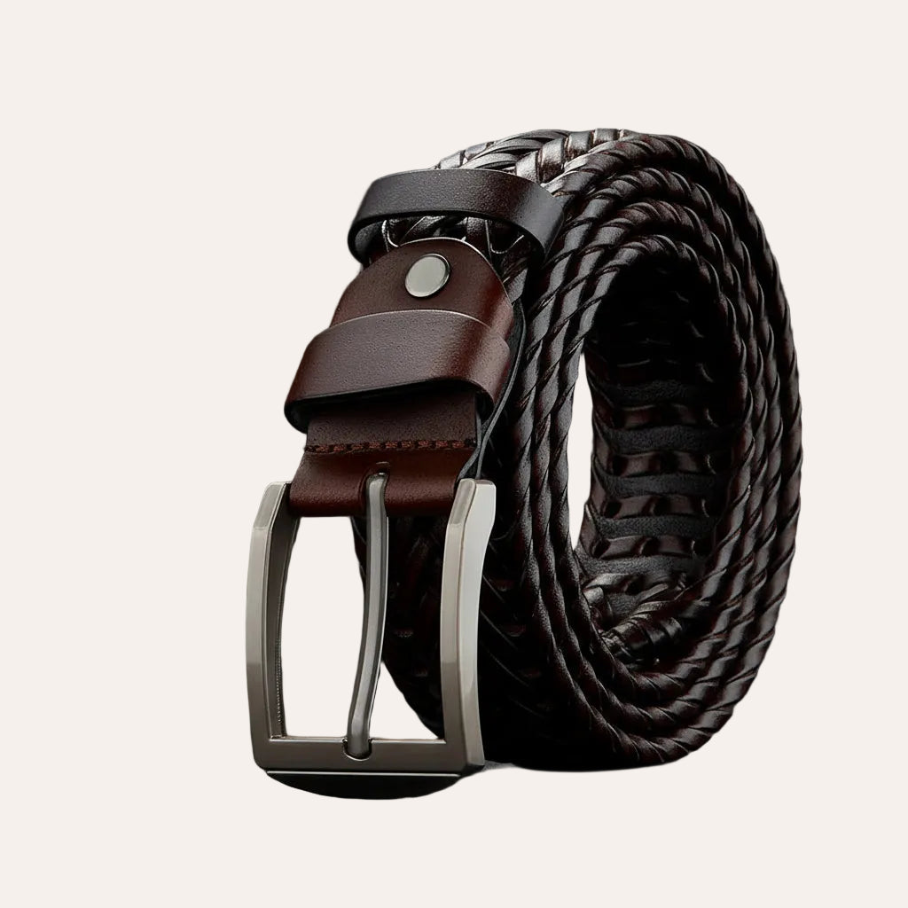 Le Gaston — Cuir tressé homme style casual
