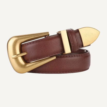 La Sophie — Ceinture cuir cognac boucle argentée