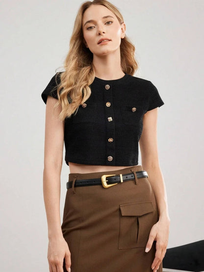 La Sophie — Cuir véritable · Boucle dorée & argentée