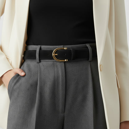 La Élise — Ceinture cuir suédé femme portée