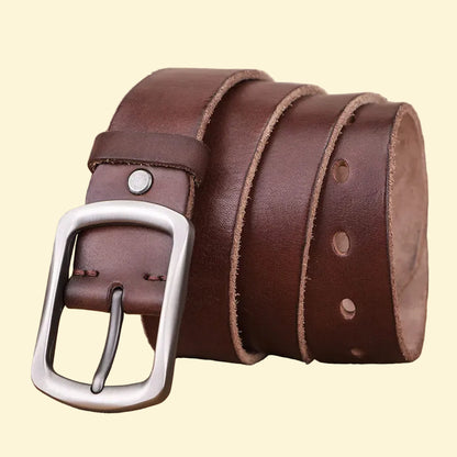 Le Louis — Ceinture cuir vieilli noir homme ardillon
