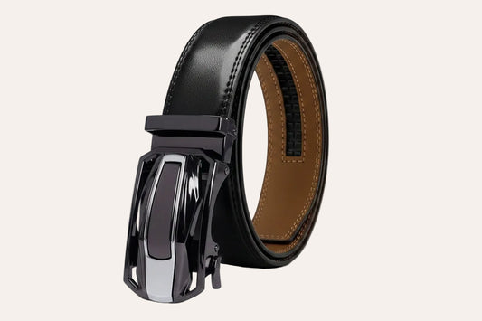 L’Armand — Ceinture cuir homme noir boucle automatique bicolore