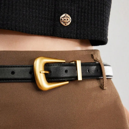 La Sophie — Cuir véritable · Boucle dorée & argentée