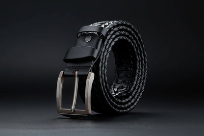 Le Gaston — Ceinture cuir tressé homme coffret cadeau