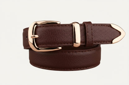 La Camille — Ceinture cuir femme noir boucle dorée
