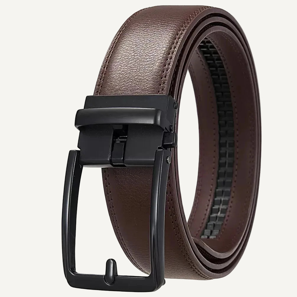 Le Victor — Ceinture cuir homme marron sans trou