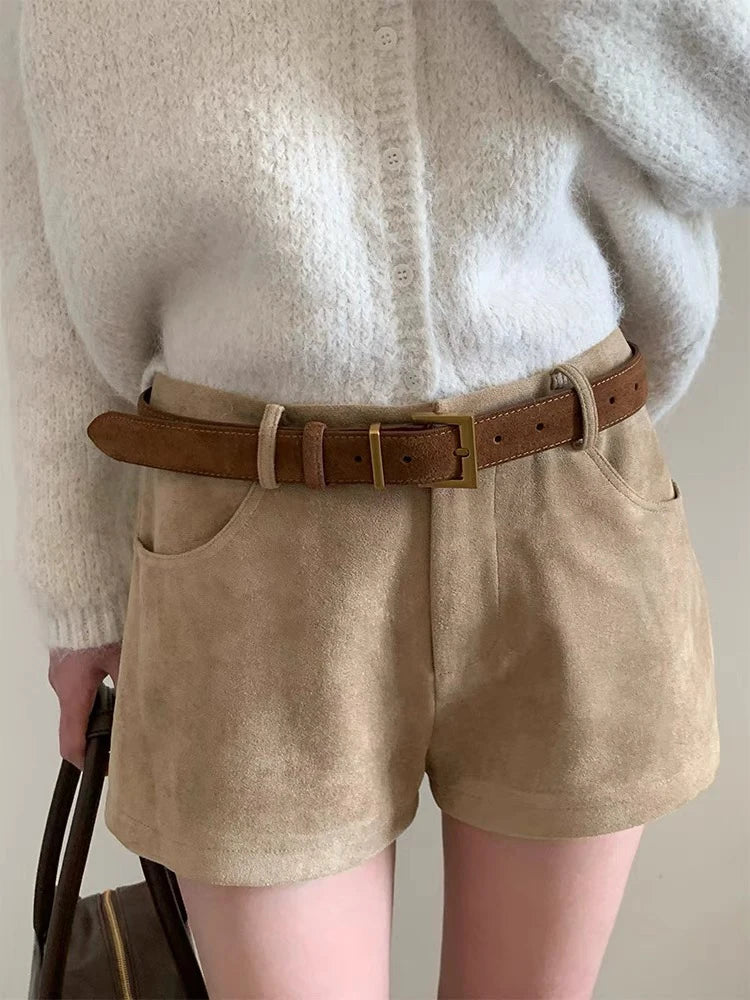 La Victoire — Cuir suédé · Boucle dorée & argentée