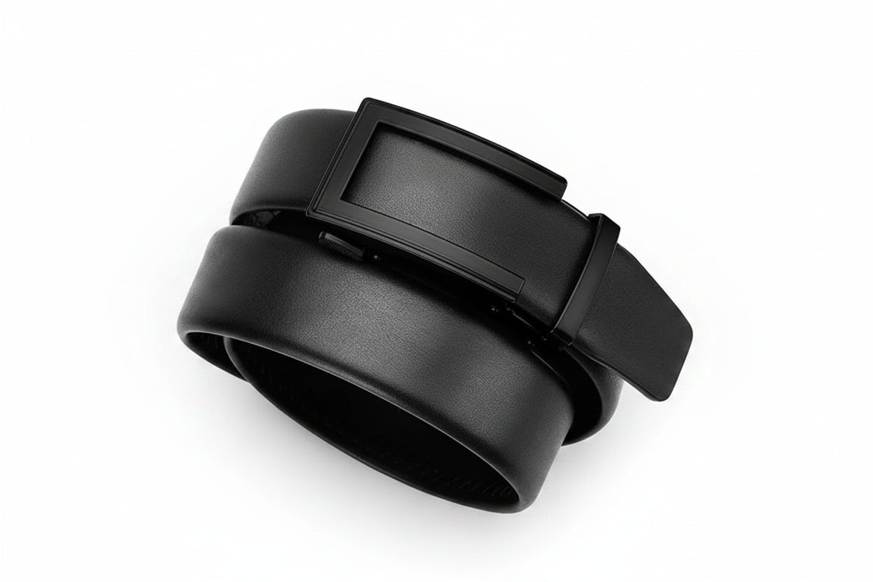 Le Marcel — Ceinture cuir homme noir mat boucle automatique
