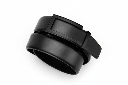 Le Marcel — Ceinture cuir homme noir mat boucle automatique