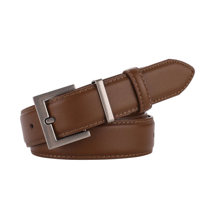 L’Audrey — Ceinture cuir lisse femme boucle dorée argentée