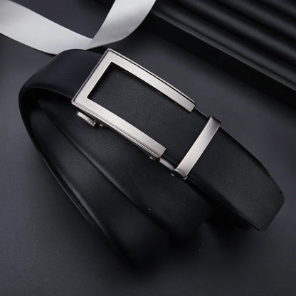 Le Marcel — Ceinture automatique noire mat homme vue complète